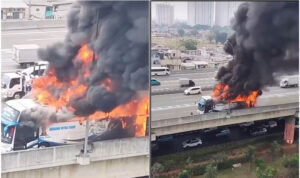Bus Pariwisata Bawa 58 Anak TK Terbakar di Jalan Tol Wiyoto Wiyono