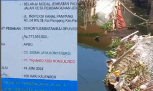Jembatan Baru Kanal Pampang di Makassar Senilai Rp771 Juta Runtuh Sebelum Digunakan