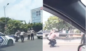 Dua Anggota Polisi Dihukum Squat Jump di Jalan Raya Viral di Media Sosial
