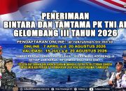 Buruan Daftar! TNI AL Buka Pendaftaran Tamtama PK Gelombang III TA 2026 — Lulusan SMA Bisa Ikut