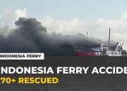 Kapal Feri Putri Yasmin Terbakar di Selat Lombok, 211 Orang Dievakuasi